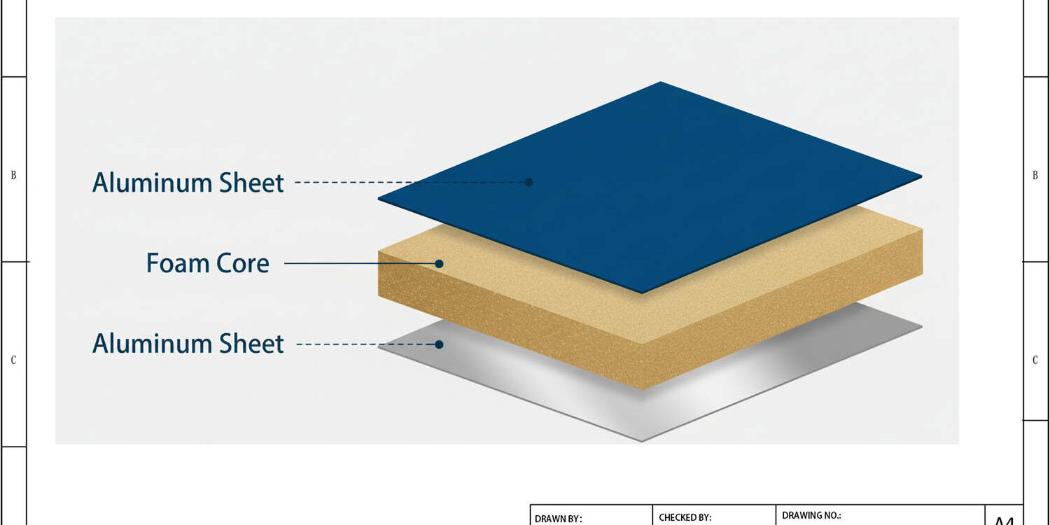 Aluminum Foam Core Panel Structure Drawing