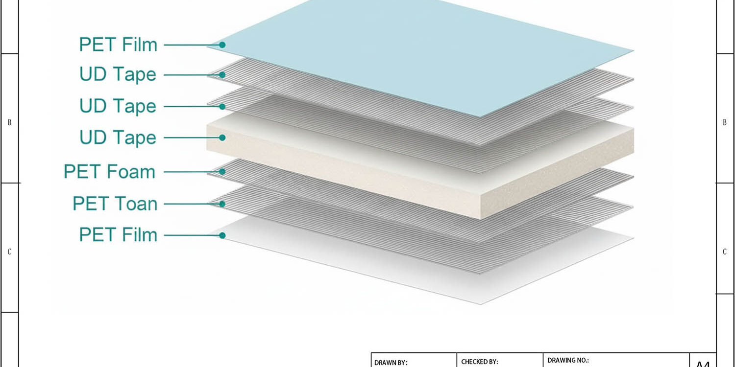 CFRT PET Sandwich Panel Structure Drawing