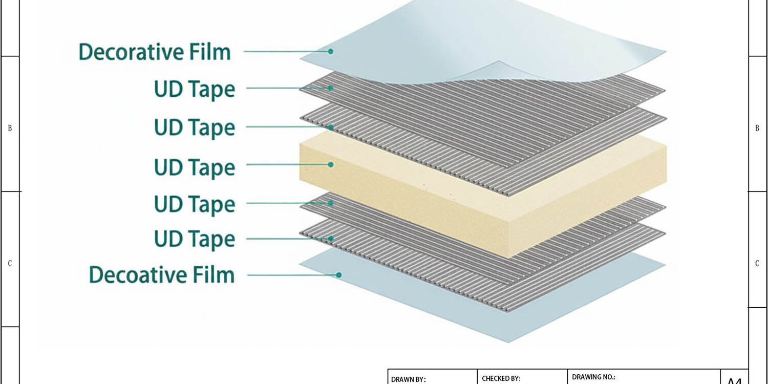 CFRT PU Sandwich Panel Structure Drawing