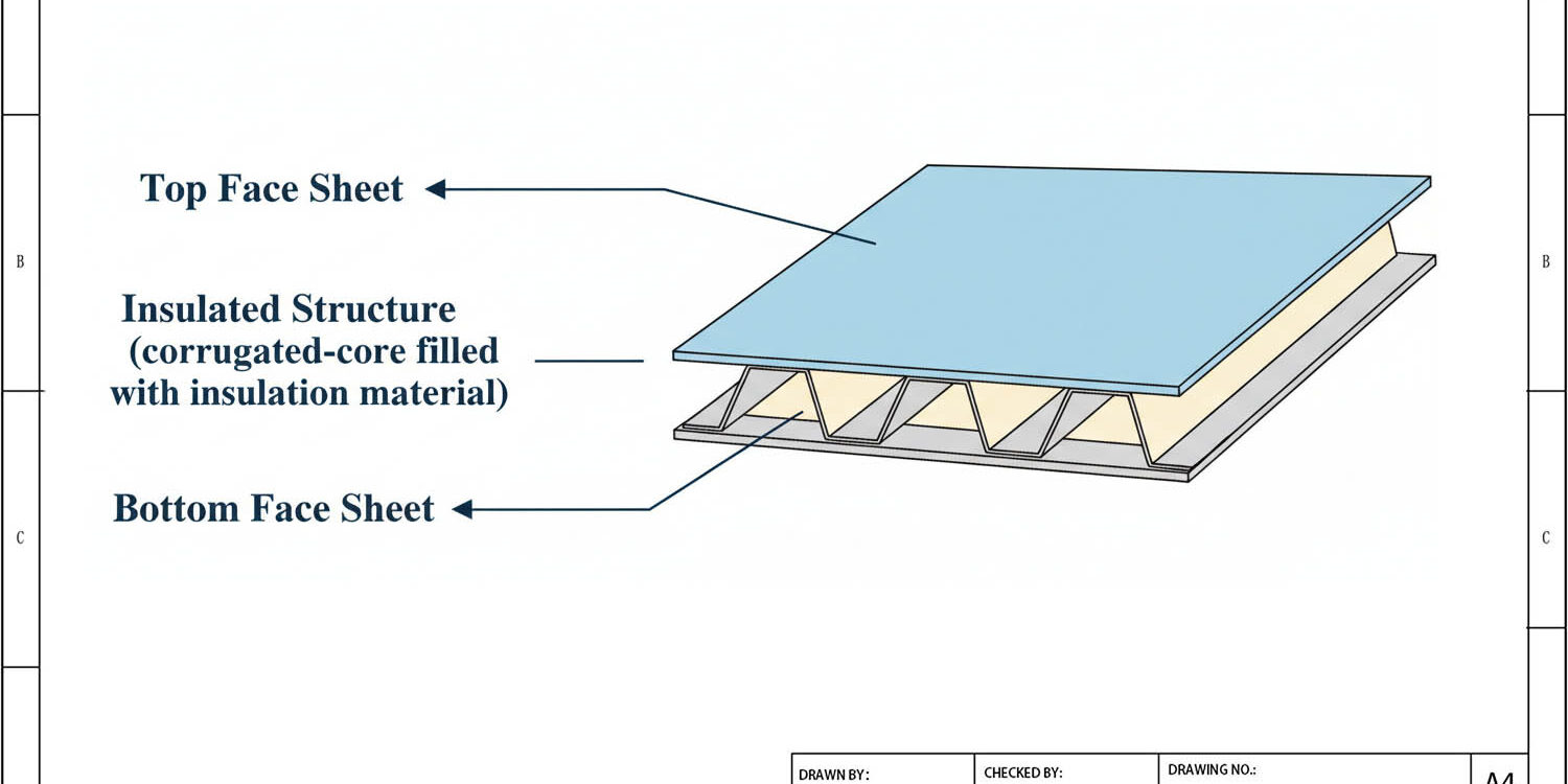 Corrugated Insulated Panel Structure Drawing