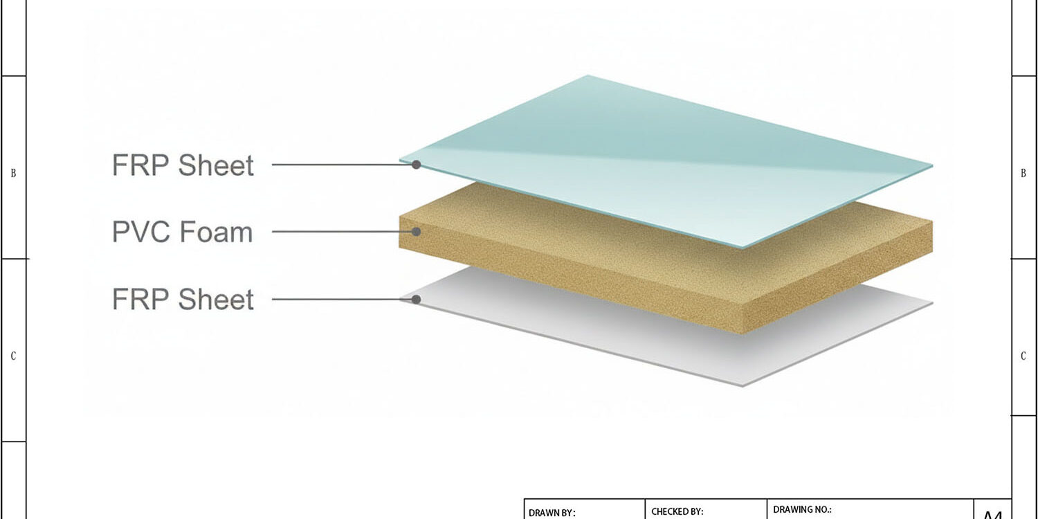 FRP PVC Sandwich Panel Structure Drawing