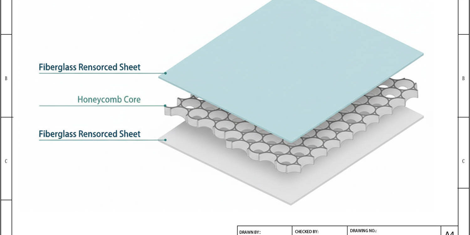 Fiberglass Honeycomb Panel Structure Drawing