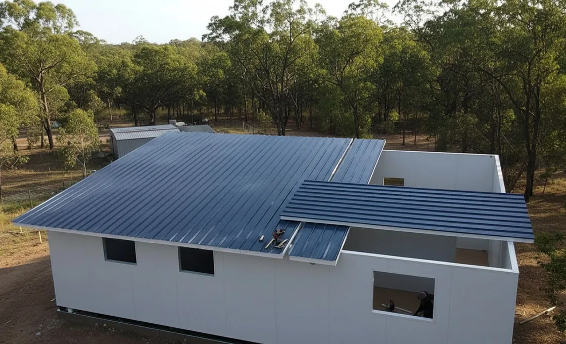 Architectural building facade utilizing PVDF finished aluminum composite panels