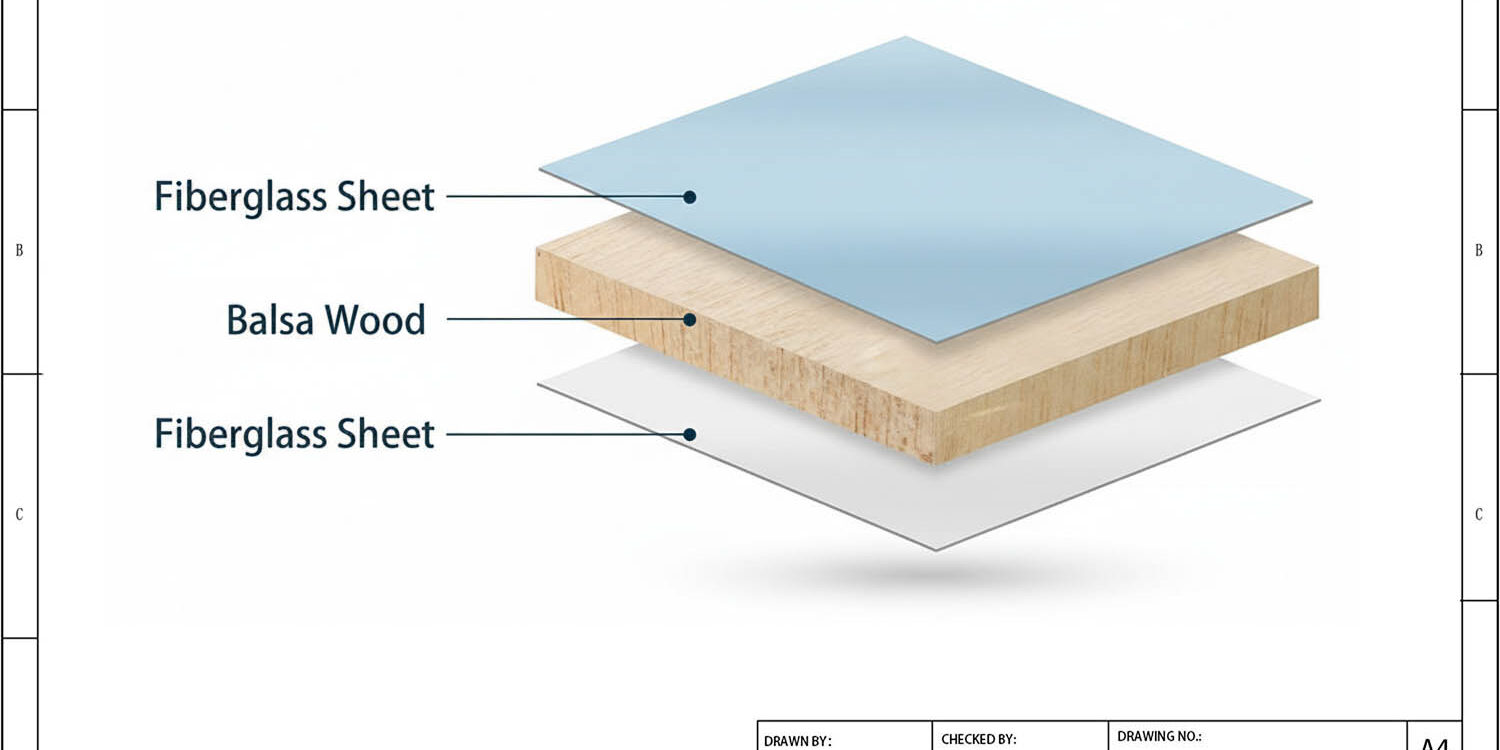 GRP Balsa Sandwich Panel Structure Drawing
