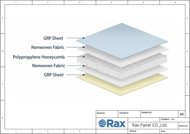 GRP Honeycomb Panel Structure Drawing