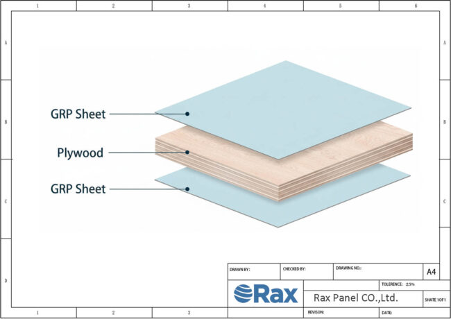 GRP Plywood Panel Structure Drawing