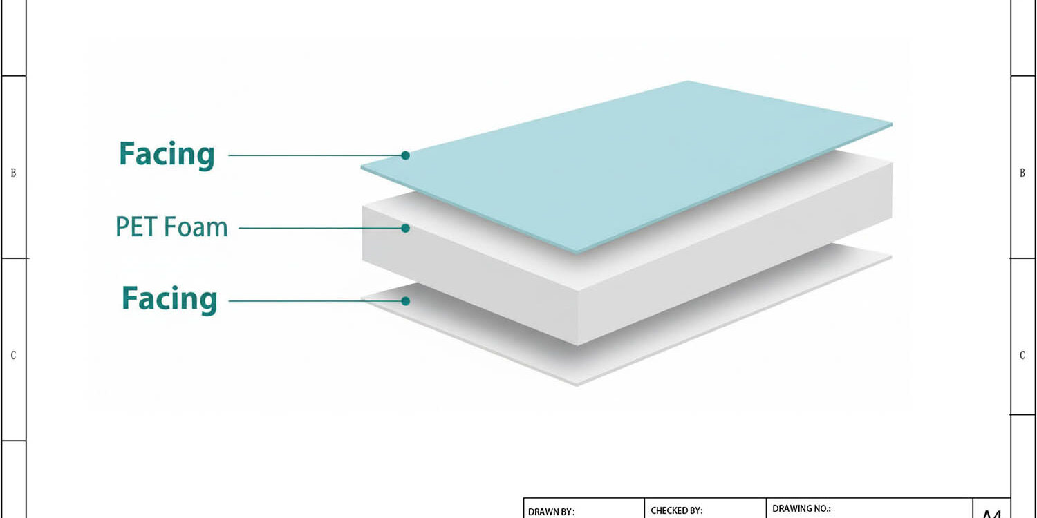 PET Foam Sandwich Panel Structure Drawing