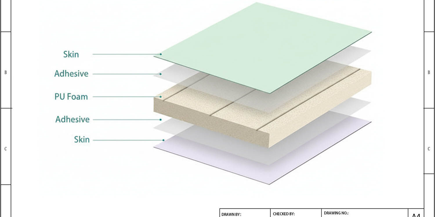 PU Foam Sandwich Panel Structure Drawing
