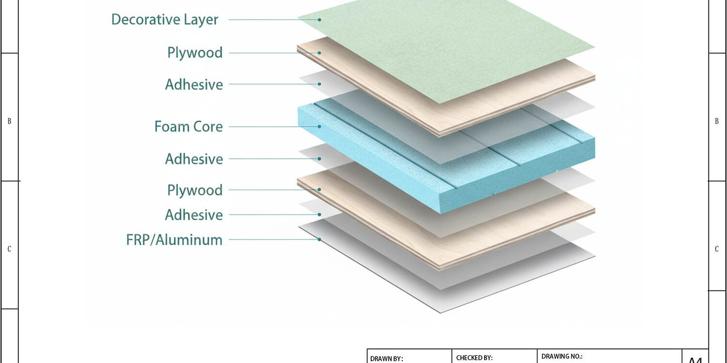 Plywood Foam Core Panel Structure Drawing