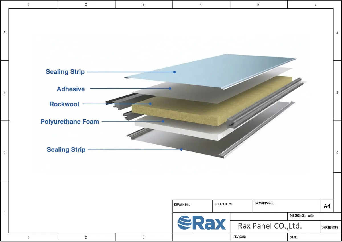Rockwool Sandwich Panel Structure Drawing