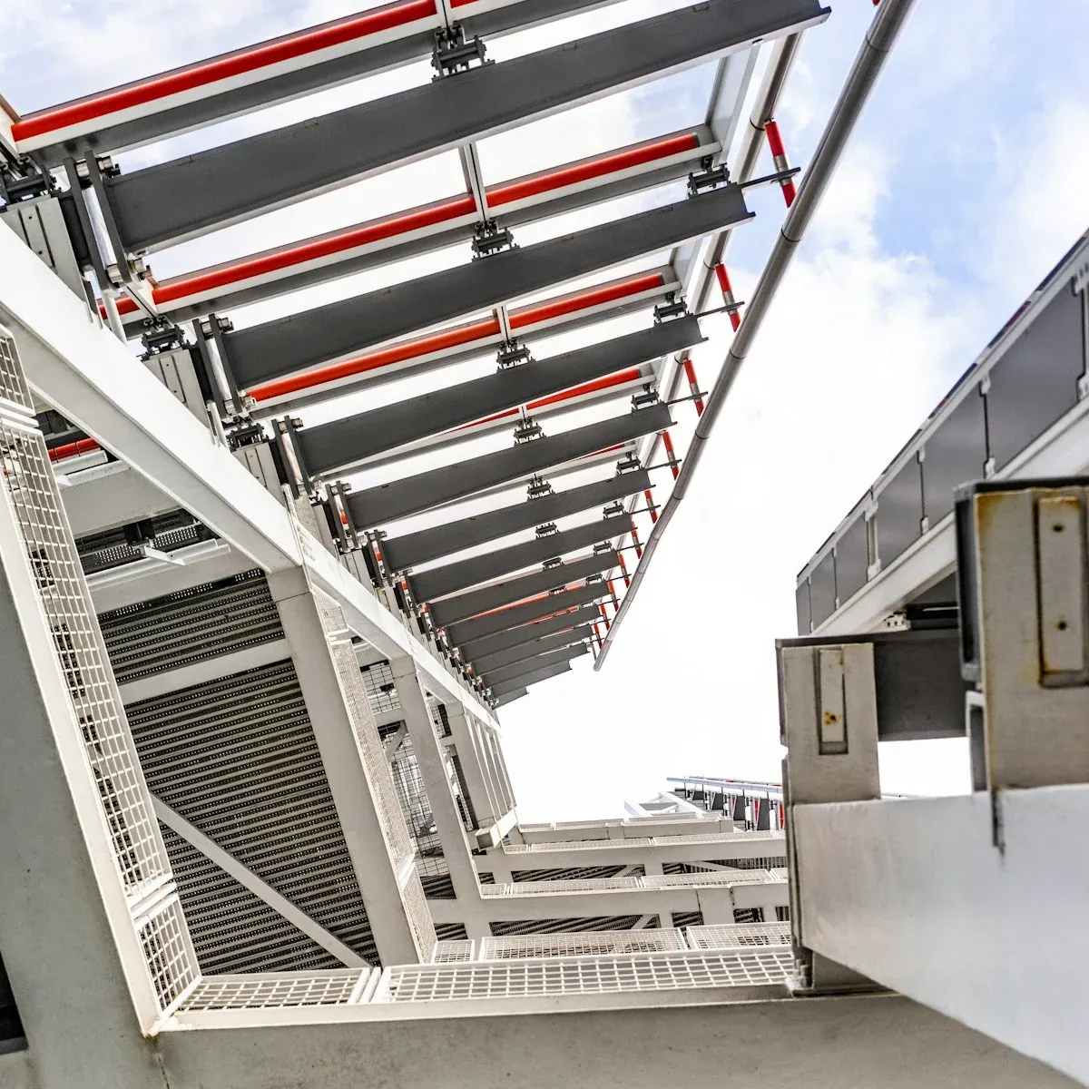 Architectural metal composite cladding panels installed on modern commercial office facade