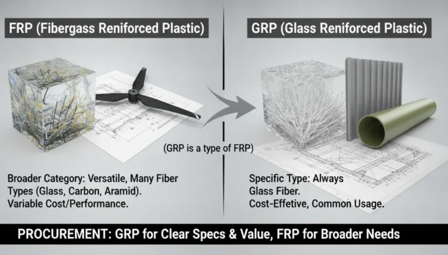 FRP, GRP FRP vs GRP: Core Differences for Procurement