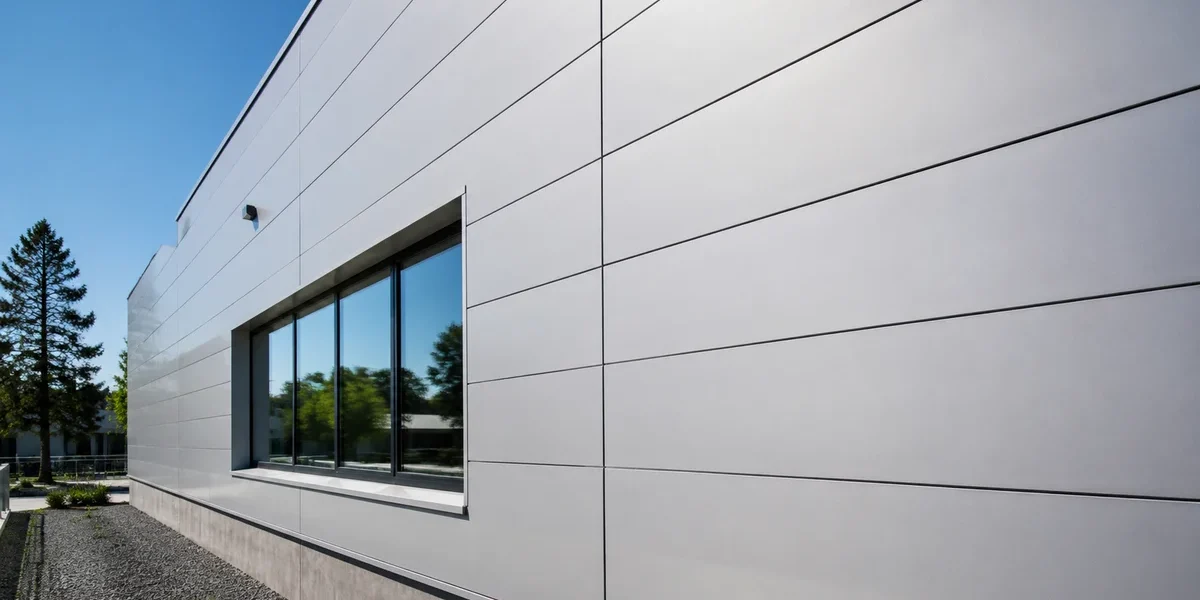 Hyperrealistic Product Photography A Largescale Architectura Comparison Hyper-realistic product photography, a large-scale architectural installation using Rax Panel insulated sandwich panels for a modern building facade, sunny day lighting, showcasing durability and aesthetic value, no text, no brand logo