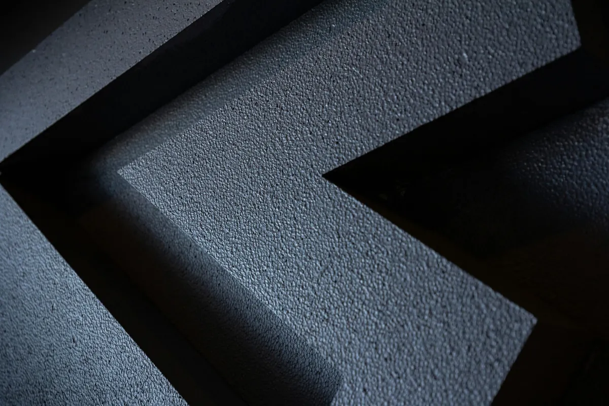 Foam core sample showing the polymer structure being compared