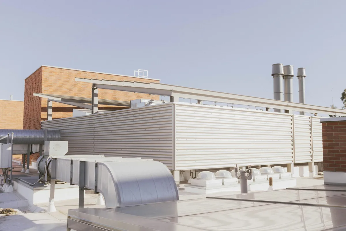 Cleanroom HVAC plant room serving a classified production area